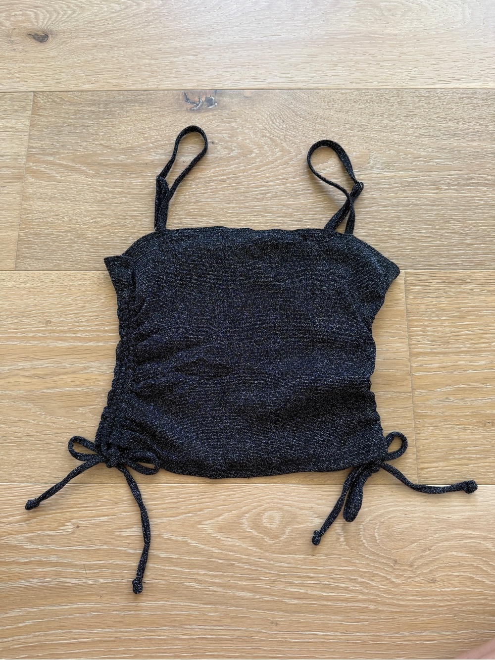 Hollister Sparkle Black Ruched Tank Top